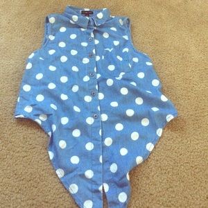 Blue jean type collared shirt