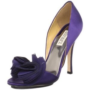 💜Badgley Mischka💜 Purple Satin D'Orsay Stiletto