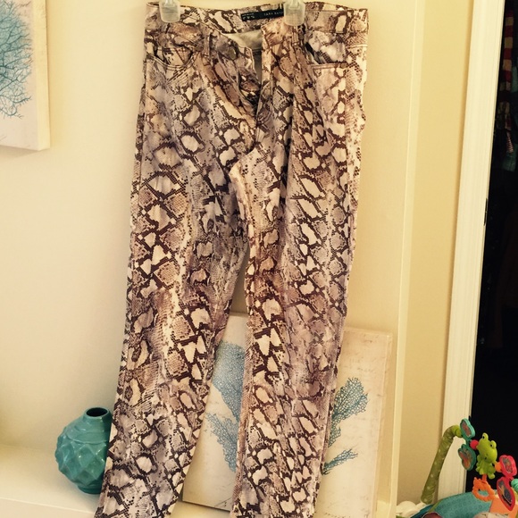 Zara Animal Print Jeans