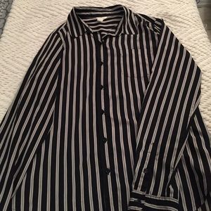 Striped sheer button up