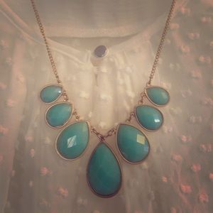 Turquoise bubble necklace with gold chain