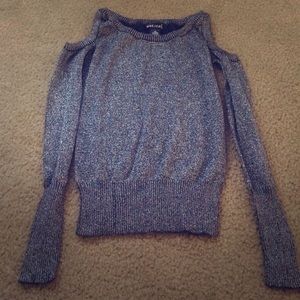 Silvery glittery sweater top