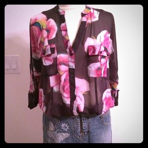 Candie's sheer tunic blouse