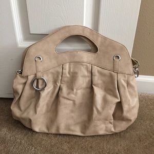Cream color purse / large clutch or shoulder bag