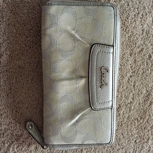 Silver coach wallet