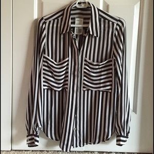 Black and White striped blouse