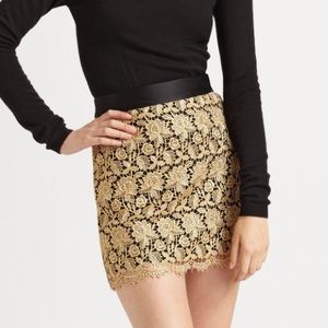 Milly Gold Lace Mini Skirt