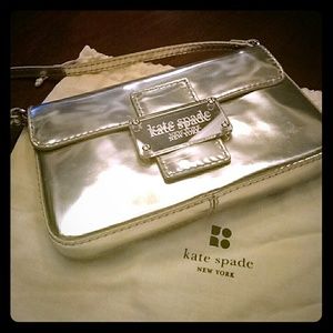 Silver mirrored Kate Spade evening bag
