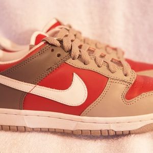 Red/Grey Dunk Low by Nike