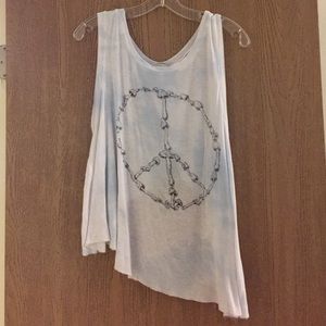 UO Hippie Mushroom Peace Sign Shirt - L