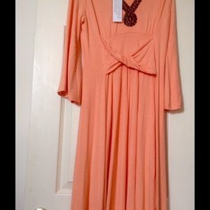 Midi Dress with Handkerchief Hem