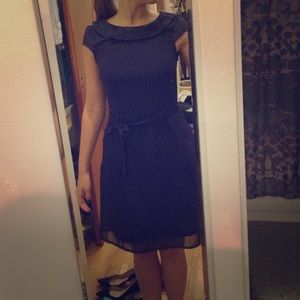 Mad Men-esque purple polka dot dress from H&M.