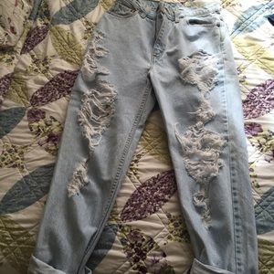 High waisted mom style jeans