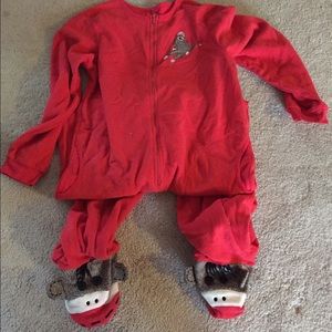 Adult sizes sock monkey onesie -large