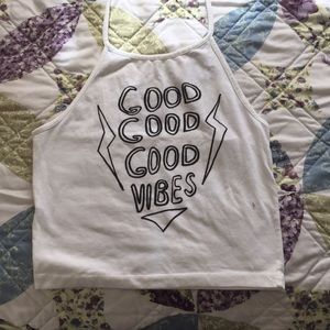 Brandy Melville good vibes halter crop top