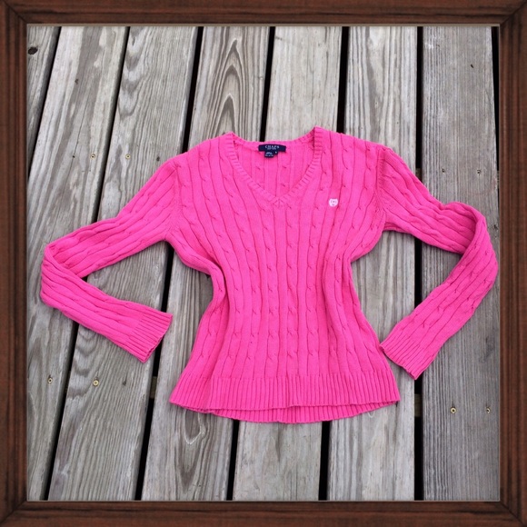 Chaps Pink Cableknit Sweater