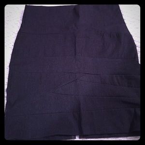 High waisted dark denim pencil skirt