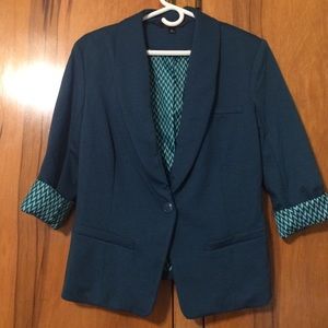 Teal 3/4 sleeve blazer