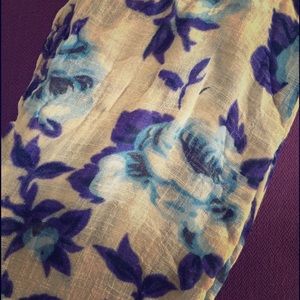 Floral Print Cotton Scarf