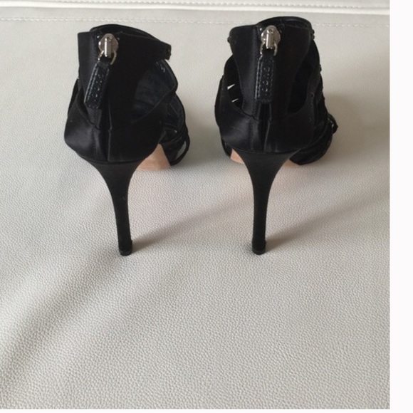 Gucci Black Satin Crystal Heels - Picture 3 of 5