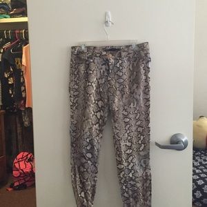 ZARA SNAKESKIN SKINNY JEANS