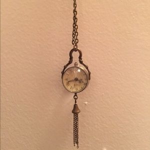 Long Vintage Clock Necklace