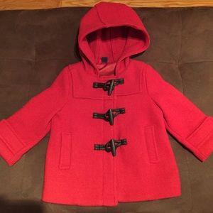 Girls wool red pea coat- 18-24 months (baby Gap)