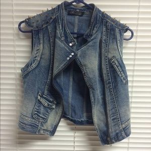 Love Culture denim vest w/ spikes (Small)
