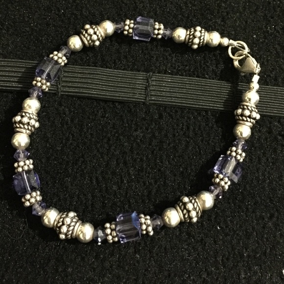 Silver NWOT and Purple Crystal Bracelet