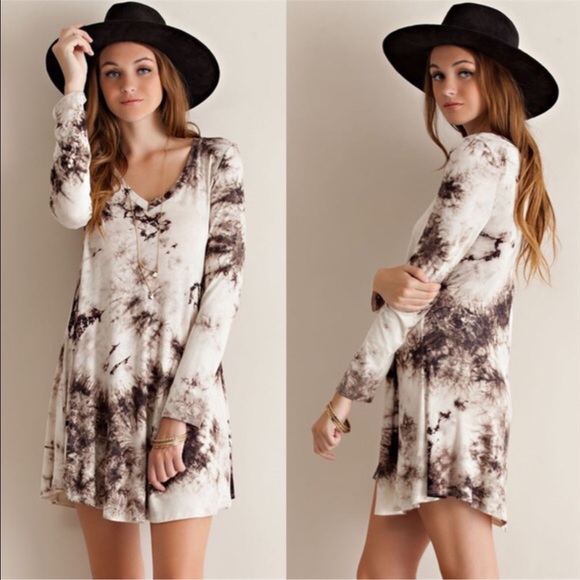 🆕MEADOW tie dye jersey dress - MOCHA - Picture 2 of 3