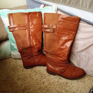 Brown boots wide calf