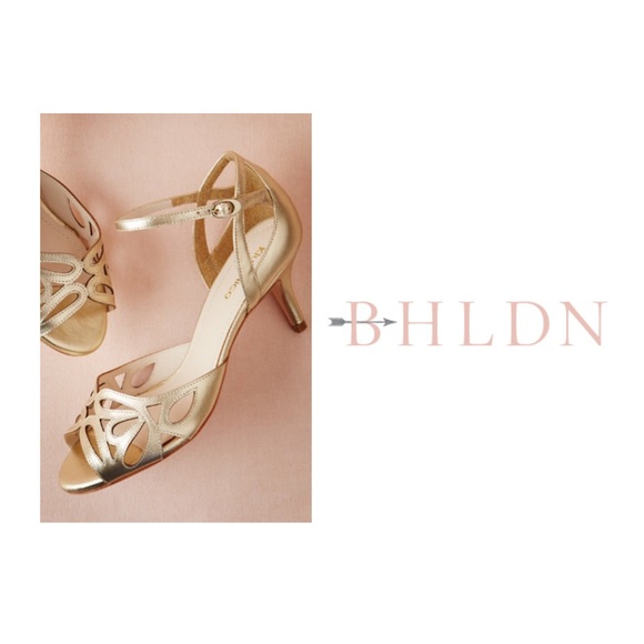 BHLDN Champagne Lattice Sandals