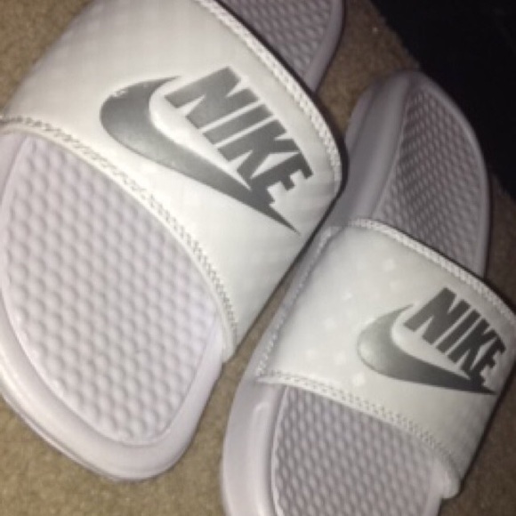 Brand new White Nike Slides