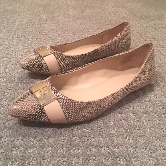 Banana Republic Snake Print Leather Flats