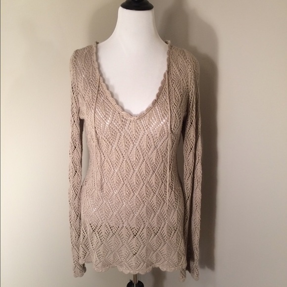 Tan Pullover Crocheter Sweater