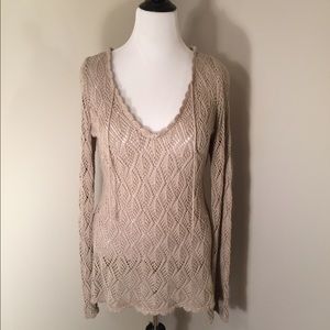 Tan Pullover Crocheter Sweater