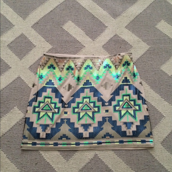 Express tribal sequined skirt XS