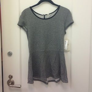 NWT grey peplum top