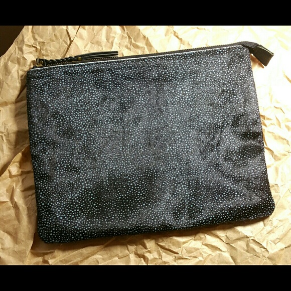 Anthropologie Printed Hair Calf cosmetic  bag