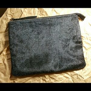 Anthropologie Printed Hair Calf cosmetic  bag