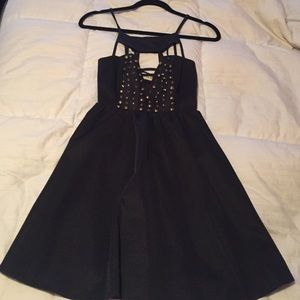 Black studded Fit and Flare dress