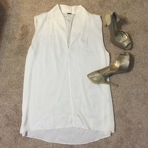 Elie Tahari bright white silk blouse