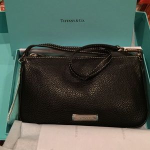 Small Tiffany black leather clutch