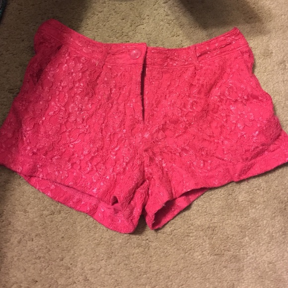 Cute pink lace shorts