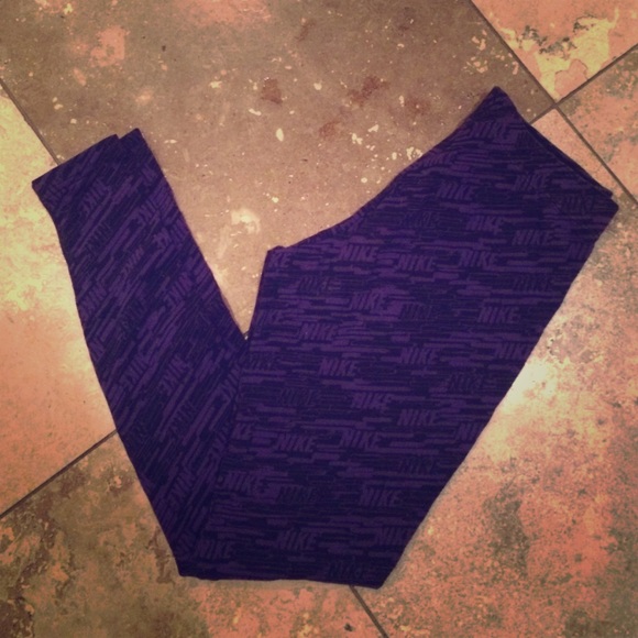 Purple and black Nike Leggings