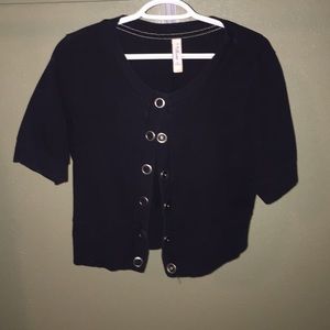 Short Sleeved Black Cardigan