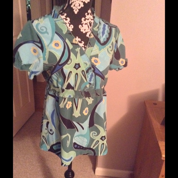 New Directions Colorful Tunic Top Petites Medium - Picture 3 of 4