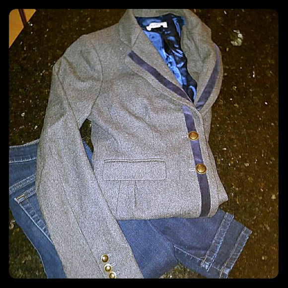 LOFT Gray Wool Blazer - Picture 1 of 4
