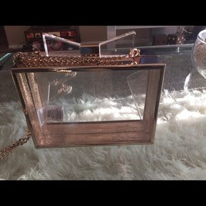 BCBG GENERATION GOLD & TRANSPARENT CLUTCH