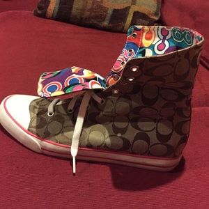 Coach colorful high top tennis shoes